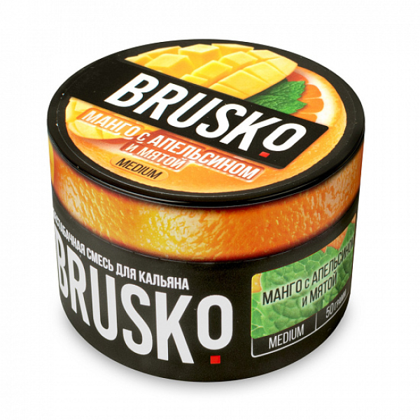 Смесь Brusko Medium Манго апельсин мята 50 грамм в Магадане