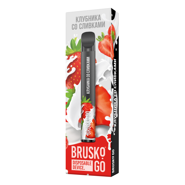 Одноразовая электронная сигарета Brusko Go Клубника Со Сливками 800 затяжек в Магадане