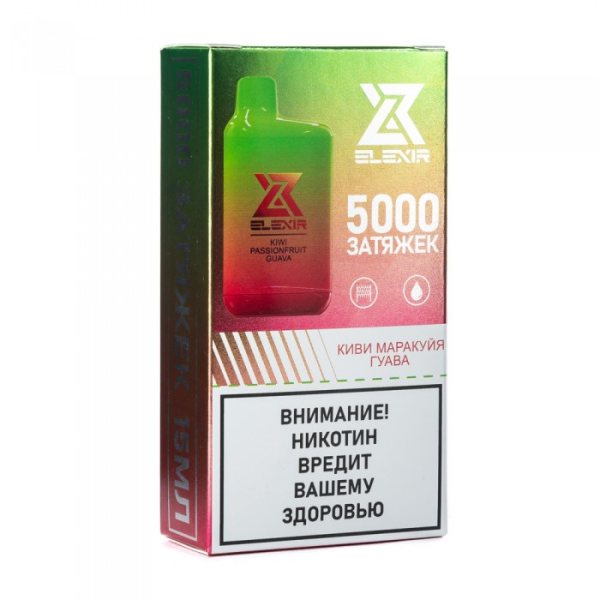 Elexir (Kiwi Passionfruit Guava (Киви маракуйя гуава)), 5000 тяг в Магадане