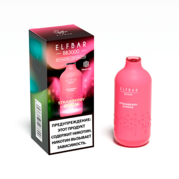 Elfbar BB3000 Мороженое с клубничным джемом, 3000 тяг в Магадане