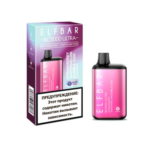 Elfbar BC5000 (Клубничная арбузная жвачка), 5000 тяг в Магадане