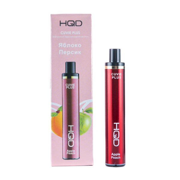 Одноразовая электронная сигарета HQD Cuvie Plus Apple Peach (Яблоко Персик) 1200 затяжек в Магадане