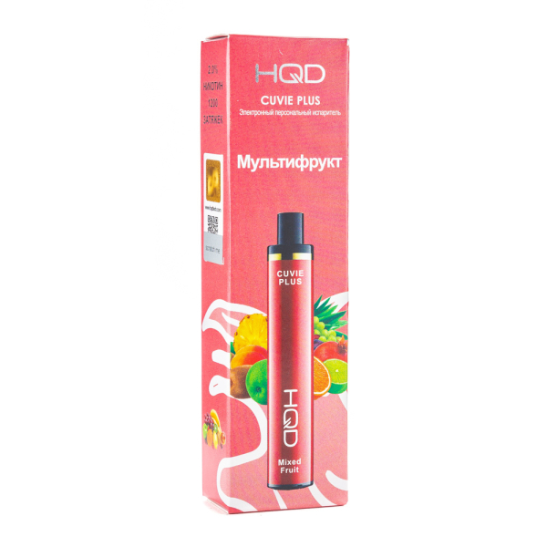 Одноразовая электронная сигарета HQD Cuvie Plus Mix Fruit (Мультифрукт) 1200 затяжек в Магадане