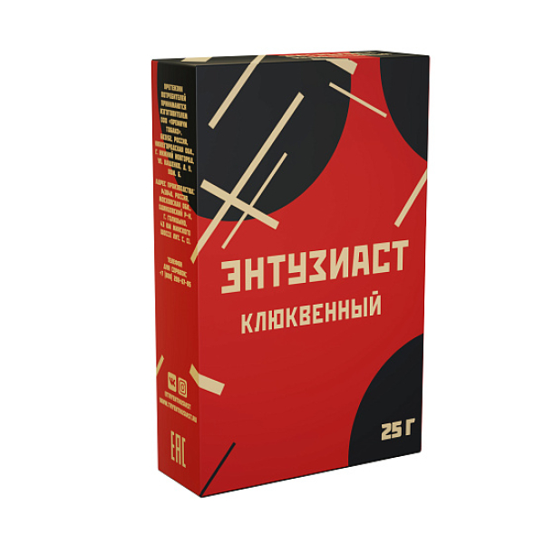 Табак ЭНТУЗИАСТ КЛЮКВЕННЫЙ 25 гр в Магадане