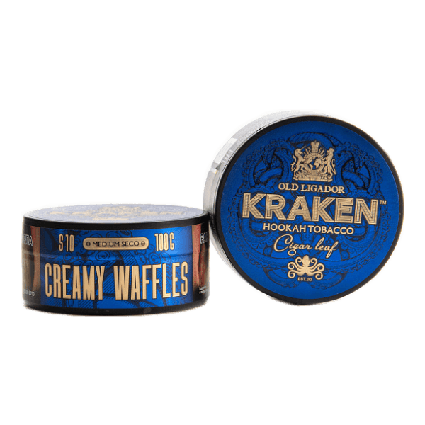 Табак Kraken Medium Seco Creamy Waffles (Сливочные вафли) 100 гр в Магадане