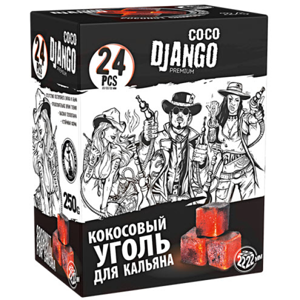 Уголь Coco Django для кальяна 24 шт в Магадане