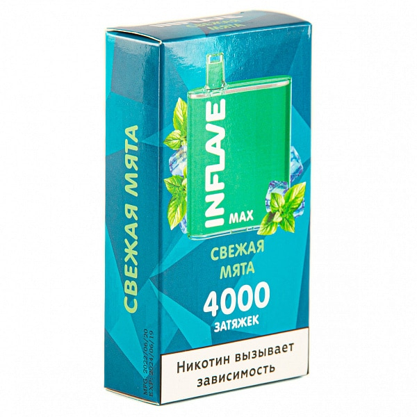 INFLAVE MAX Свежая мята, 4000 тяг в Магадане