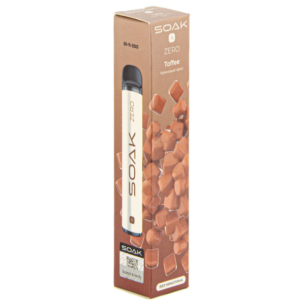 SOAK X ZERO Toffee 1500 затяжек (без никотина) в Магадане