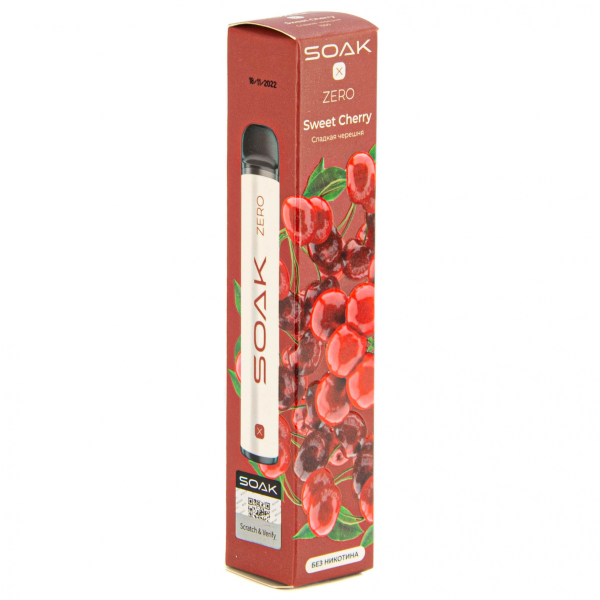 SOAK X ZERO Sweet cherry 1500 затяжек (без никотина) в Магадане