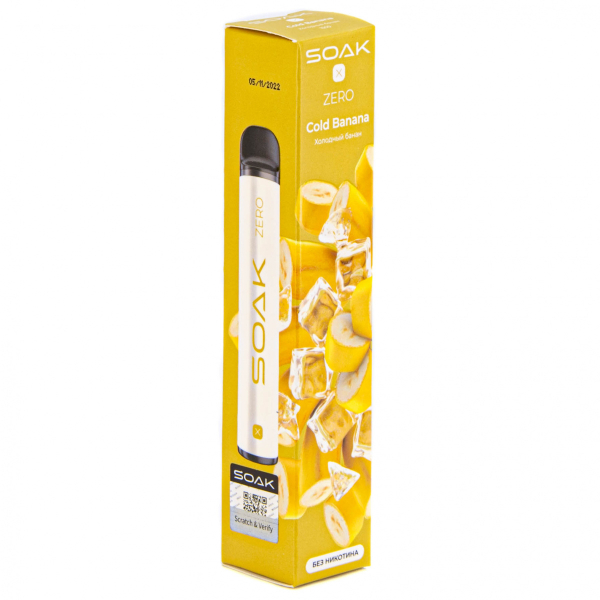 SOAK X ZERO Cold banana 1500 затяжек (без никотина) в Магадане