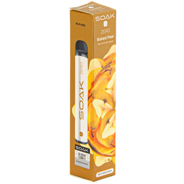 SOAK X ZERO Baked pear 1500 затяжек (без никотина) в Магадане