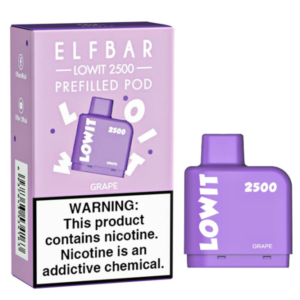 Картридж Elf Bar Lowit 2500 20 мг, 6 мл (Grape) в Магадане