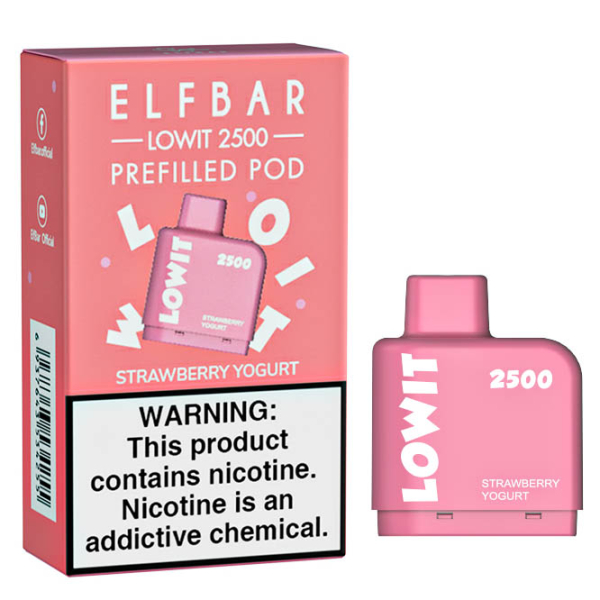 Картридж Elf Bar Lowit 2500 20 мг, 6 мл (Strawberry Yogurt) в Магадане