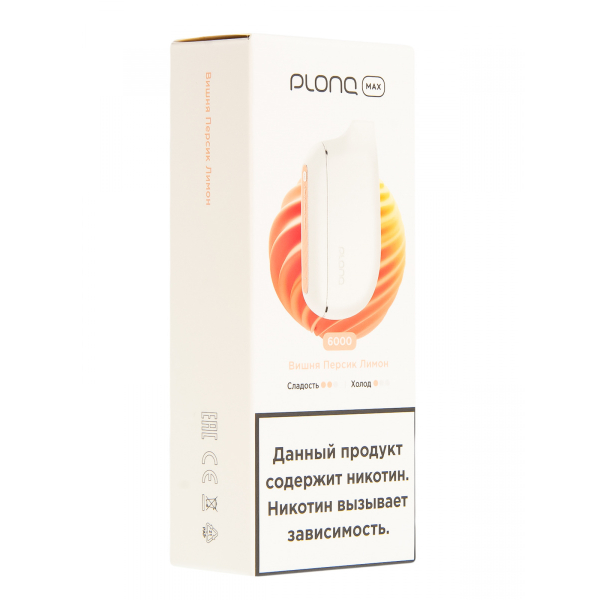 Plonq Max Вишня Персик Лимон (6000 Затяжек) 20 Мг в Магадане