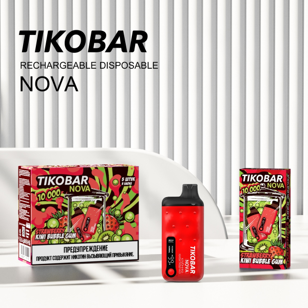 Электронка Tikobar Nova Клубника Киви Жвачка 10000 Затяжек в Магадане