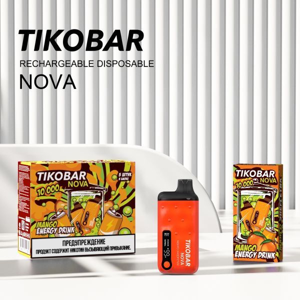 Электронка Tikobar Nova Манго Энергетик 10000 Затяжек в Магадане