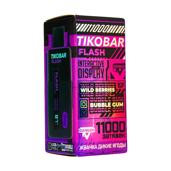 Электронка Tikobar Flash Жвачка Дикие Ягоды 11000 Затяжек в Магадане