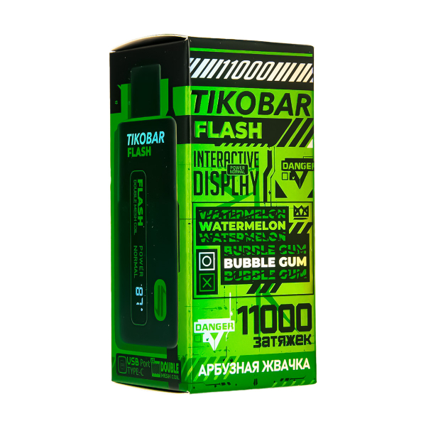 Электронка Tikobar Flash Арбузная Жвачка 11000 Затяжек в Магадане