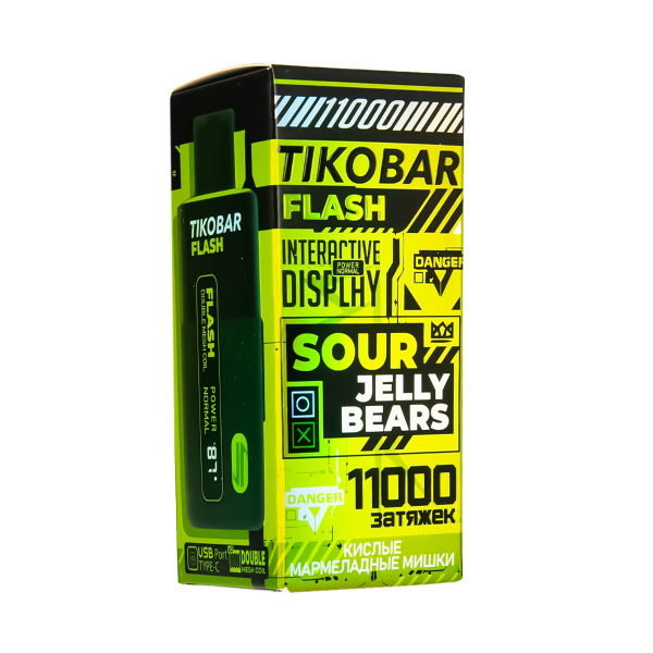 Электронка Tikobar Flash Кислые Мармеладные Мишки 11000 Затяжек в Магадане
