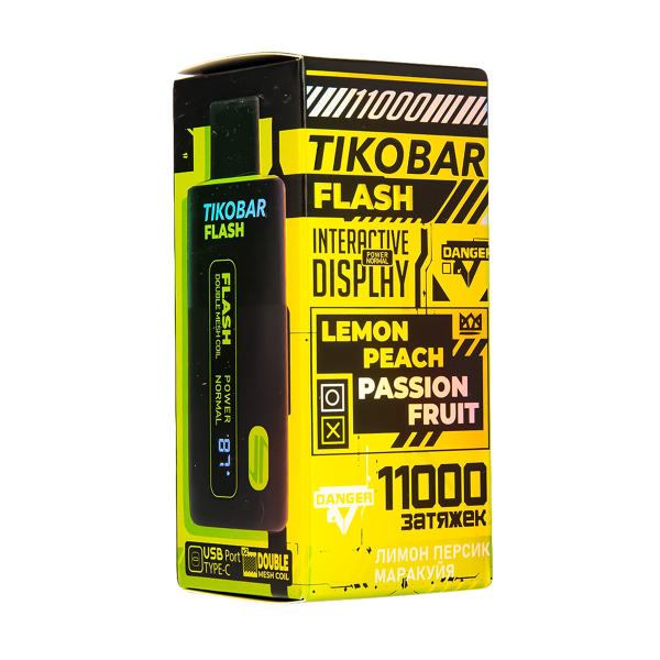 Электронка Tikobar Flash Лимон Персик Маракуйя 11000 Затяжек в Магадане