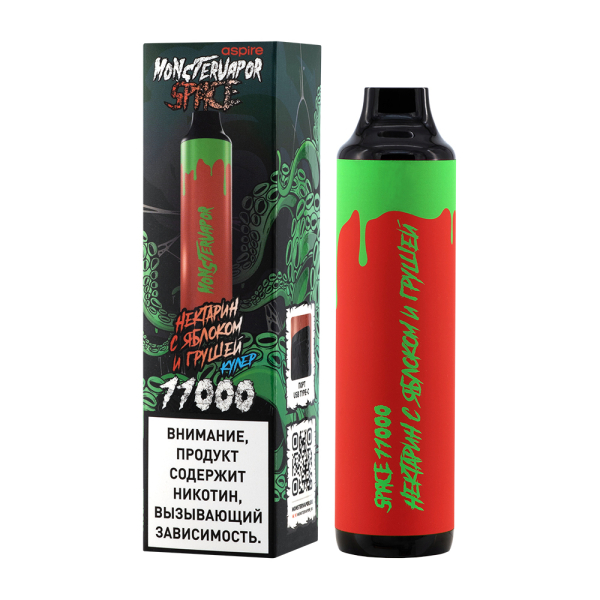 Электронка Monstervapor Space Нектарин Яблоко И Груша (11000 Затяжек) в Магадане