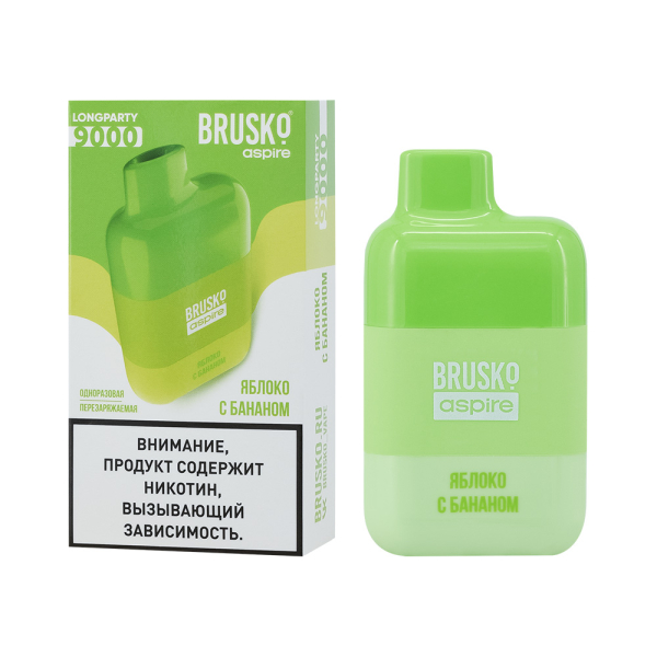 Электронка Brusko Longparty Яблоко И Банан (9000 Затяжек) в Магадане