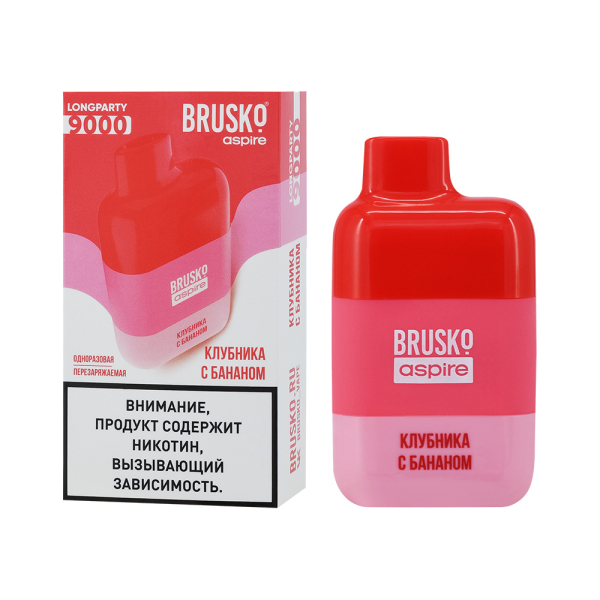 Электронка Brusko Longparty Клубника И Банан (9000 Затяжек) в Магадане