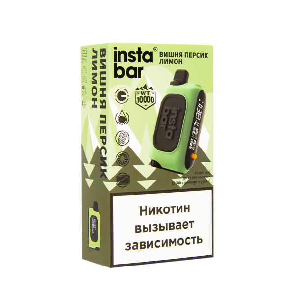 Электронка Plonq Instabar Вишня Персик Лимон (10000 Затяжек) 20 Мг в Магадане