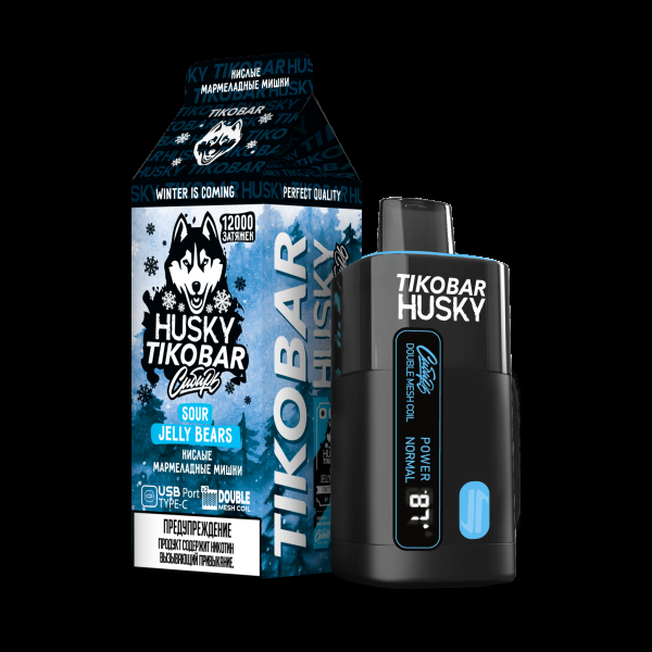Электронка Tikobar Husky Сибирь Кислые Мармеладные Мишки 12000 Затяжек в Магадане