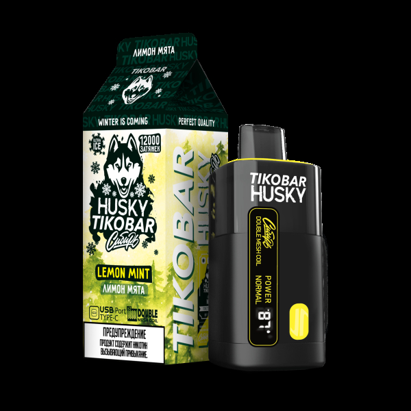 Электронка Tikobar Husky Сибирь Лимон Мята 12000 Затяжек в Магадане