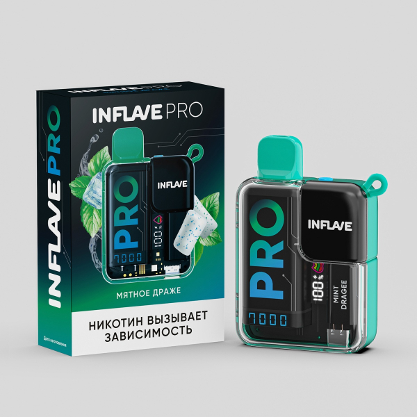 Электронка Inflave Pro Мятное Драже (7000 Затяжек) в Магадане