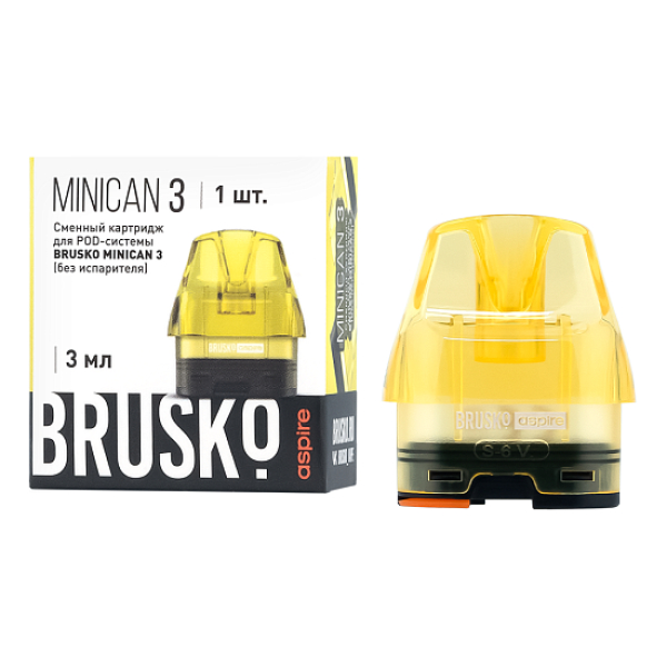 Сменный Картридж Brusko Minican 3, (Жёлтый), 3 Мл, Упак. 1 Шт в Магадане