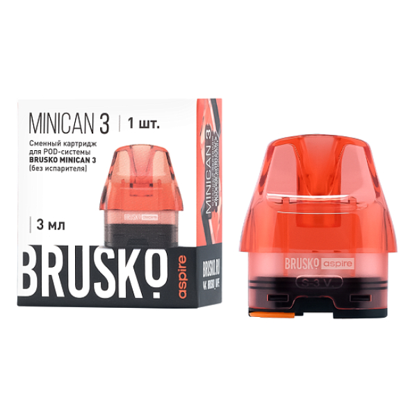 Сменный Картридж Brusko Minican 3, (Красный), 3 Мл, Упак. 1 Шт в Магадане