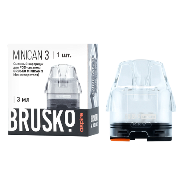 Сменный Картридж Brusko Minican 3, (Прозрачный), 3 Мл, Упак. 1 Шт в Магадане