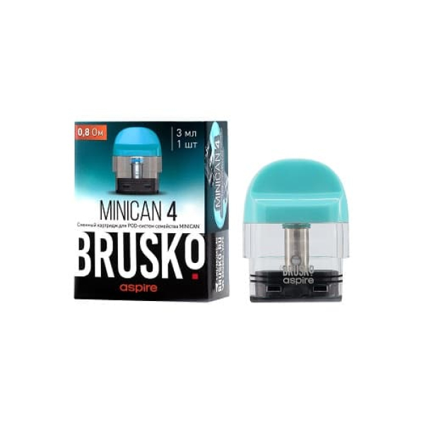 Сменный Картридж Brusko Minican 4 (3Мл) 0,8 Ом, Упак. 1 Шт голубой в Магадане