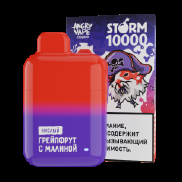 Электронка Angry Vape  Storm Грейпфрут С Малиной 10000 затяжек в Магадане