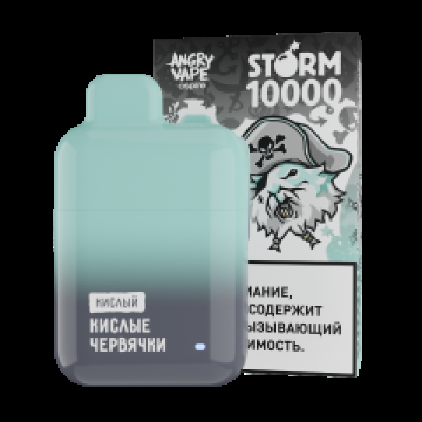 Электронка Angry Vape  Storm Кислые Червячки 10000 затяжек в Магадане