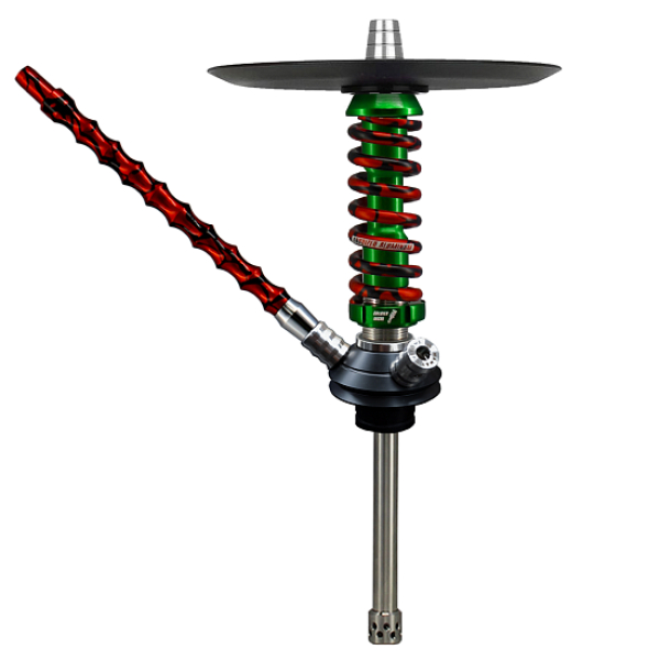 Кальян Mamay Customs Coilovers Micro Зеленый Красный Сплеш  в Магадане