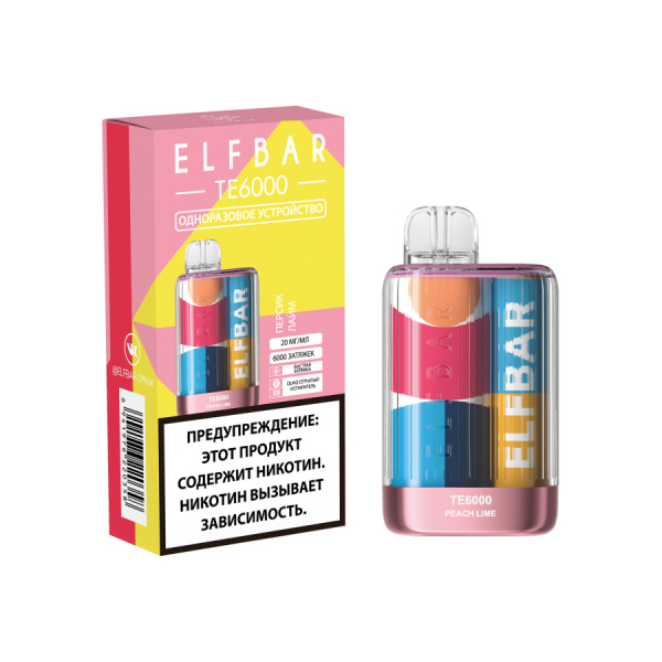 ЭСДН ELF BAR Te Персик Лайм 6000 затяжек в Магадане