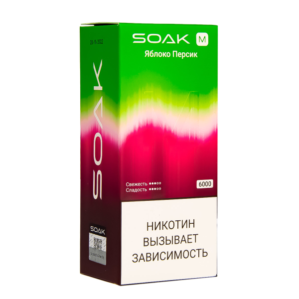 ЭСДН SOAK M Apple Peach Bonbon 6000 тяг в Магадане
