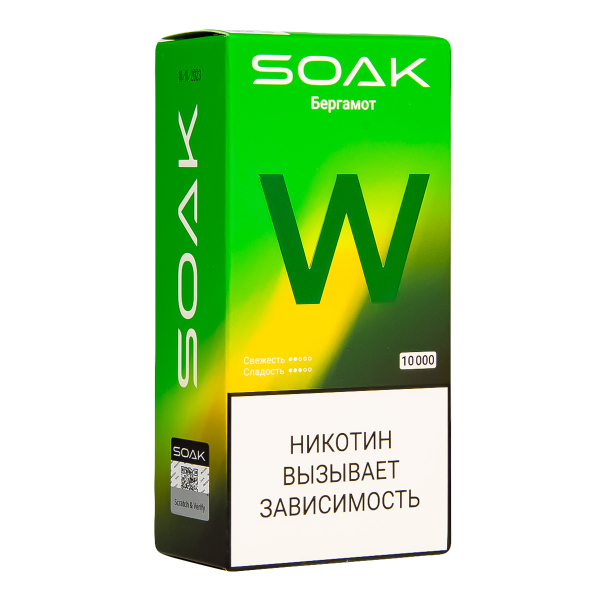 Электронная сигарета Soak W Бергамот 10000 в Магадане