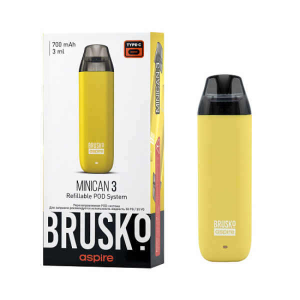 POD-система Brusko Minican 3 Жёлтый в Магадане