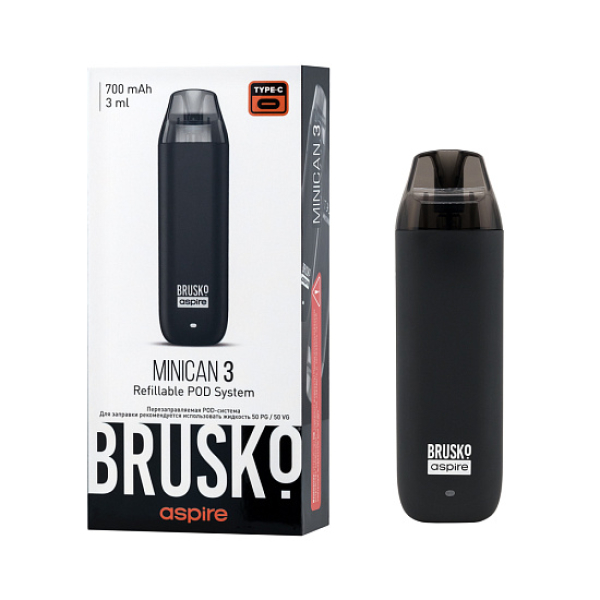 POD-система Brusko Minican 3 Чёрный в Магадане