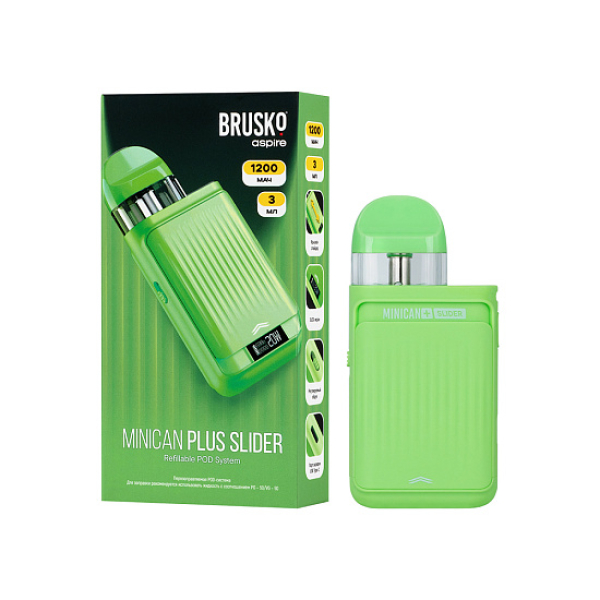 POD-система Brusko Minican Plus Slider Зелёный в Магадане