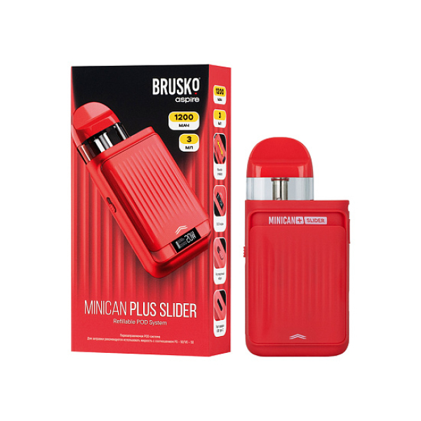 POD-система Brusko Minican Plus Slider Красный в Магадане