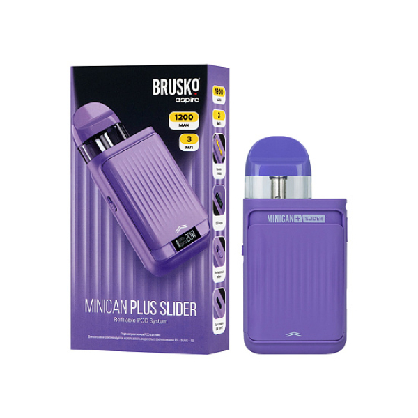 POD-система Brusko Minican Plus Slider Фиолетовый в Магадане