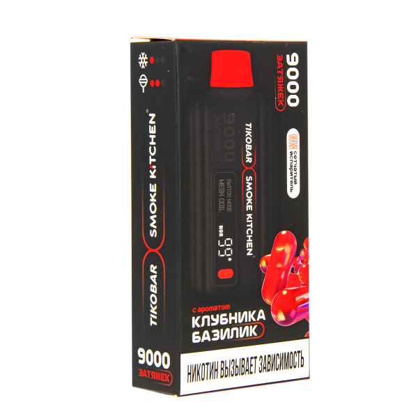 Электронка Tikobar X Smoke Kitchen Solo Клубника Базилик 9000 тяг в Магадане