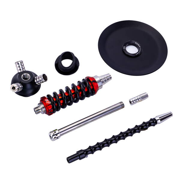 Кальян Mamay Customs Coilover Micro Чёрно Красный Сплеш в Магадане