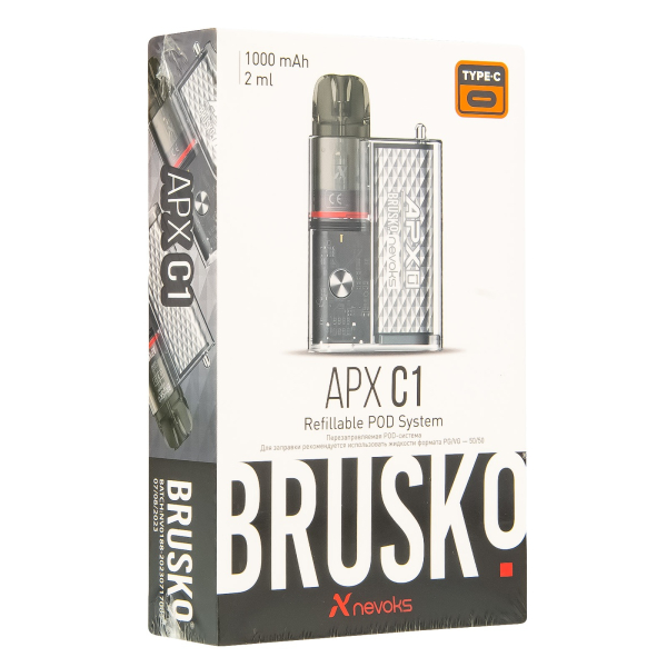 POD-система Brusko Apx C1 Серебристый Кристалл в Магадане