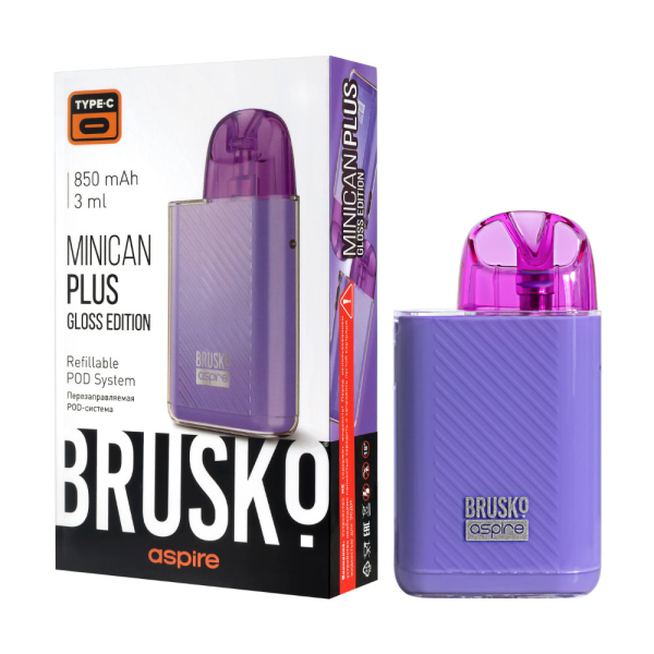 POD-система Brusko Minican Plus Gloss Edition Фиолетовый в Магадане